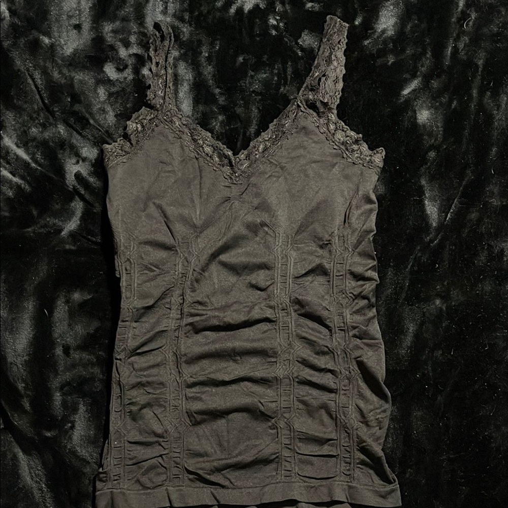 Black Ruched Fitted Sleeveless Camisole